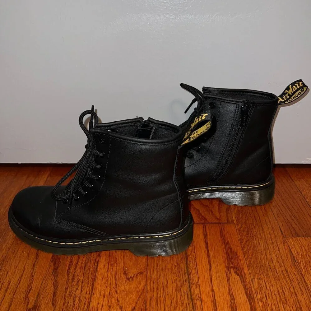 Dr. Martens Junior 1460 Softy T Leather Lace Up Boots Black Size Juniors 3